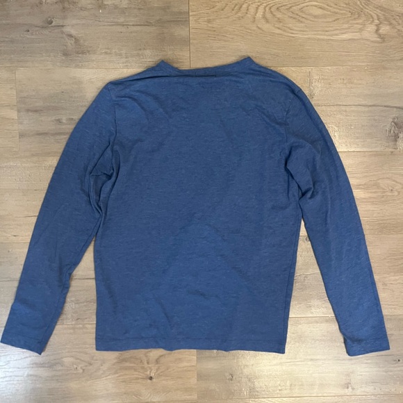 Men’s Theory Blue Long Sleeve Button Down Shirt - Picture 3 of 4